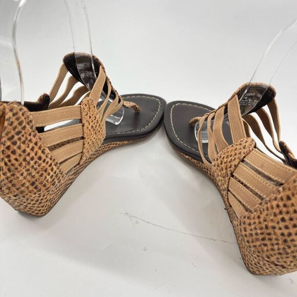 Donald J. Pliner SIGNED Deena Wedge Sandals Size 7 EUC AUTOGRAPHED - Picture 12 of 16